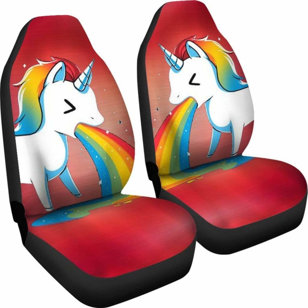 Unicorn Rainbow Print Car Seat Covers 174510 - YourCarButBetter