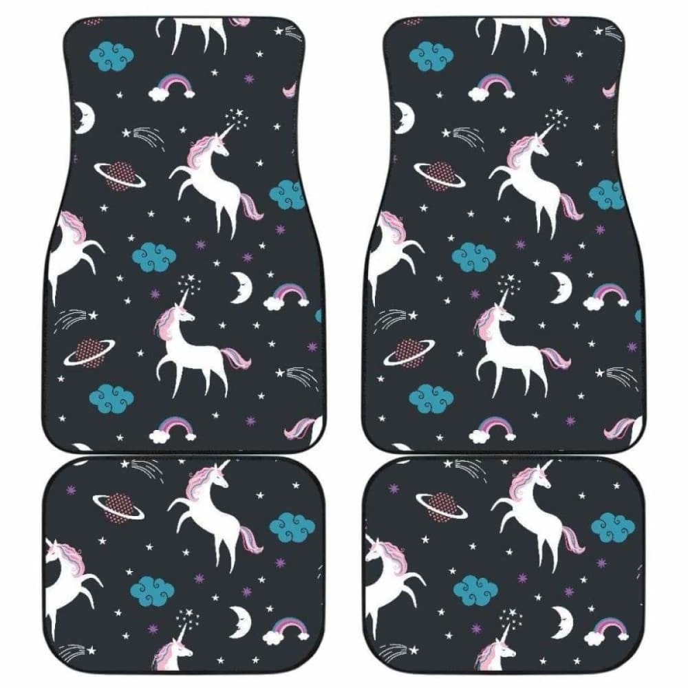 Unicorn Rainbows Moon Clound Star Pattern Front And Back Car Mats 170817