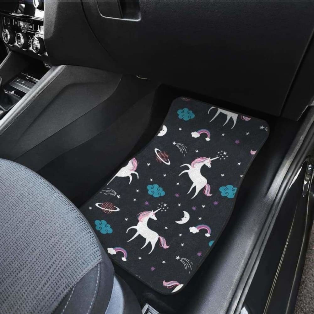 Unicorn Rainbows Moon Clound Star Pattern Front And Back Car Mats 170817