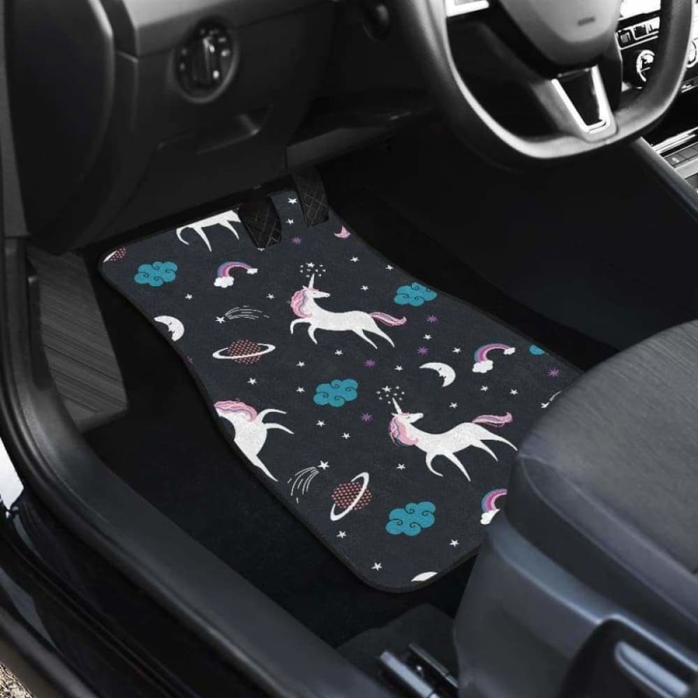 Unicorn Rainbows Moon Clound Star Pattern Front And Back Car Mats 170817