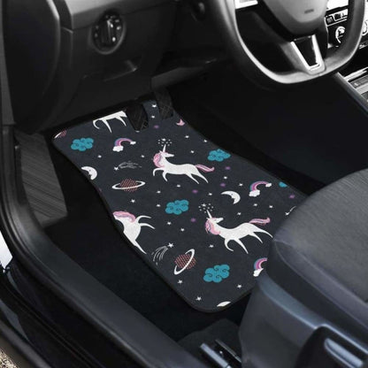 Unicorn Rainbows Moon Clound Star Pattern Front And Back Car Mats 170817