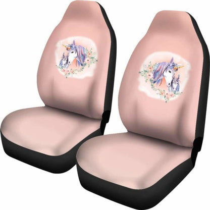 Unicorns On Peach Watercolor Ombre Car Seat Covers 170817