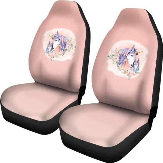 Unicorns On Peach Watercolor Ombre Car Seat Covers 170817