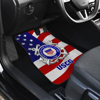 US Coast Guard Car Floor Mats American Flag 211008 - YourCarButBetter
