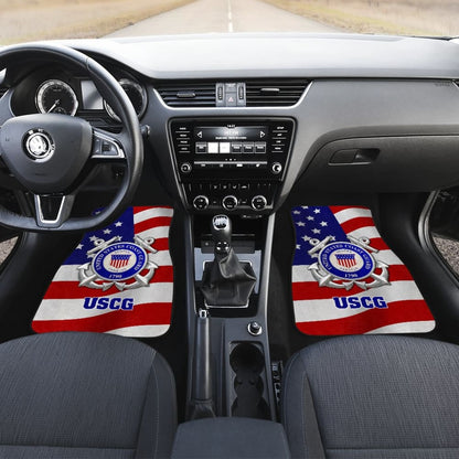 US Coast Guard Car Floor Mats American Flag 211008 - YourCarButBetter