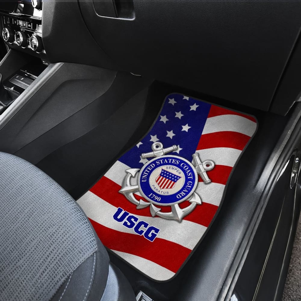 US Coast Guard Car Floor Mats American Flag 211008 - YourCarButBetter