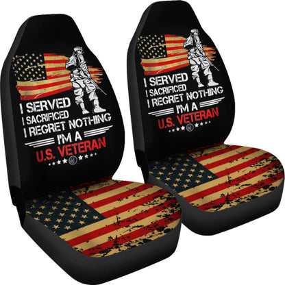 Us Proud Army Veteran Gifts I’M A U.S Veteran American Flag Car Seat Covers 550317 - YourCarButBetter