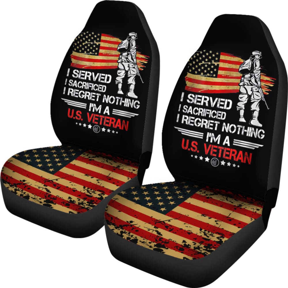 Us Proud Army Veteran Gifts I’M A U.S Veteran American Flag Car Seat Covers 550317 - YourCarButBetter
