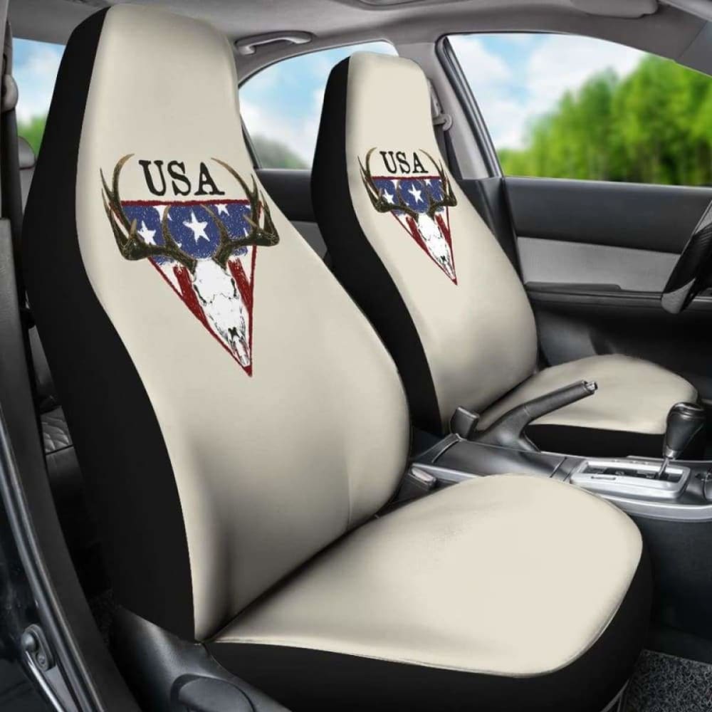 Usa Deer Skull Seat Cover 161012
