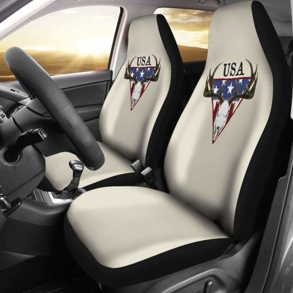 Usa Deer Skull Seat Cover 161012