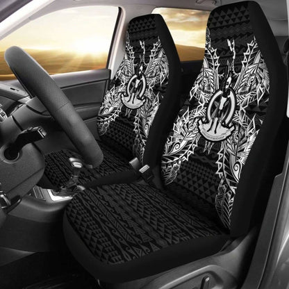 Vanuatu Car Seat Cover - Vanuatu Coat Of Arms Map Black - 105905 - YourCarButBetter
