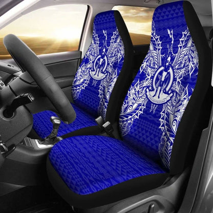 Vanuatu Car Seat Cover - Vanuatu Coat Of Arms Map Blue - 105905 - YourCarButBetter