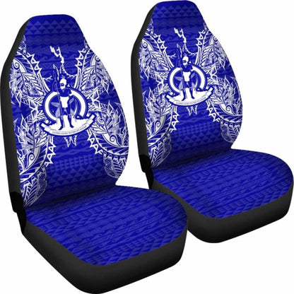 Vanuatu Car Seat Cover - Vanuatu Coat Of Arms Map Blue - 105905 - YourCarButBetter
