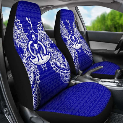Vanuatu Car Seat Cover - Vanuatu Coat Of Arms Map Blue - 105905 - YourCarButBetter