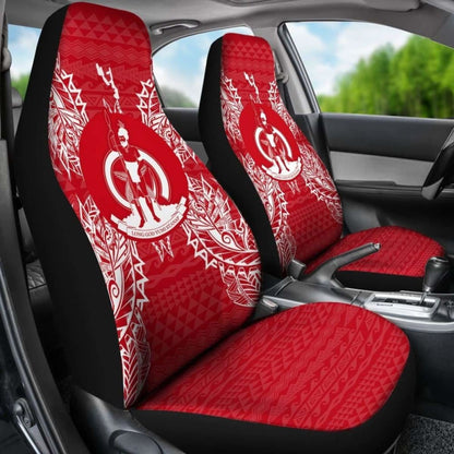 Vanuatu Car Seat Cover - Vanuatu Coat Of Arms Map Red White - 105905 - YourCarButBetter