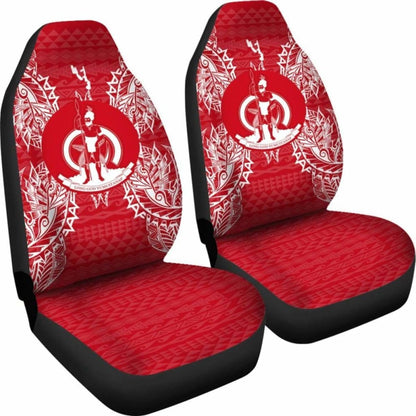 Vanuatu Car Seat Cover - Vanuatu Coat Of Arms Map Red White - 105905 - YourCarButBetter