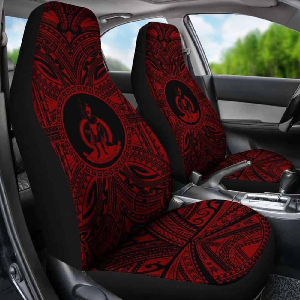 Vanuatu Car Seat Cover - Vanuatu Coat Of Arms Polynesian Red Black 105905 - YourCarButBetter