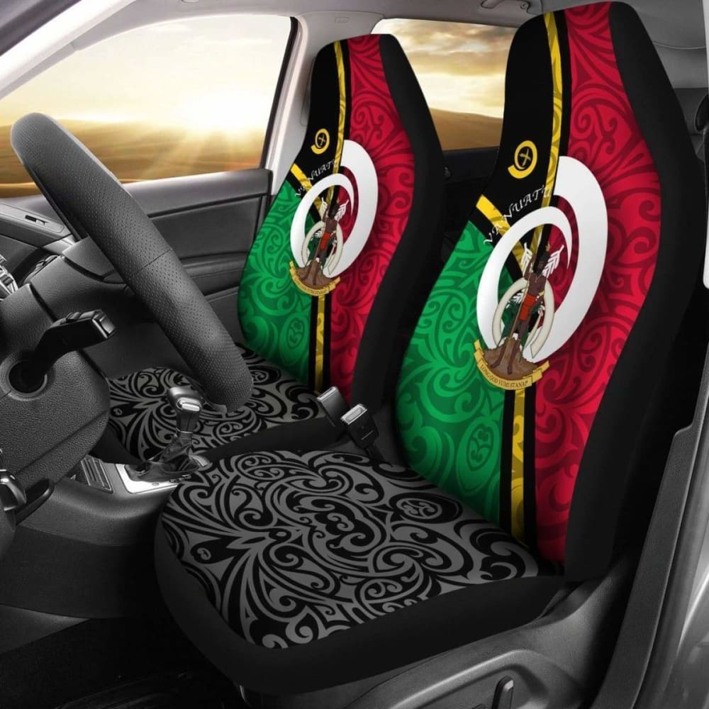 Vanuatu Car Seat Covers - Vanuatu Coat Of Arms Design - Amazing 1 105905 - YourCarButBetter