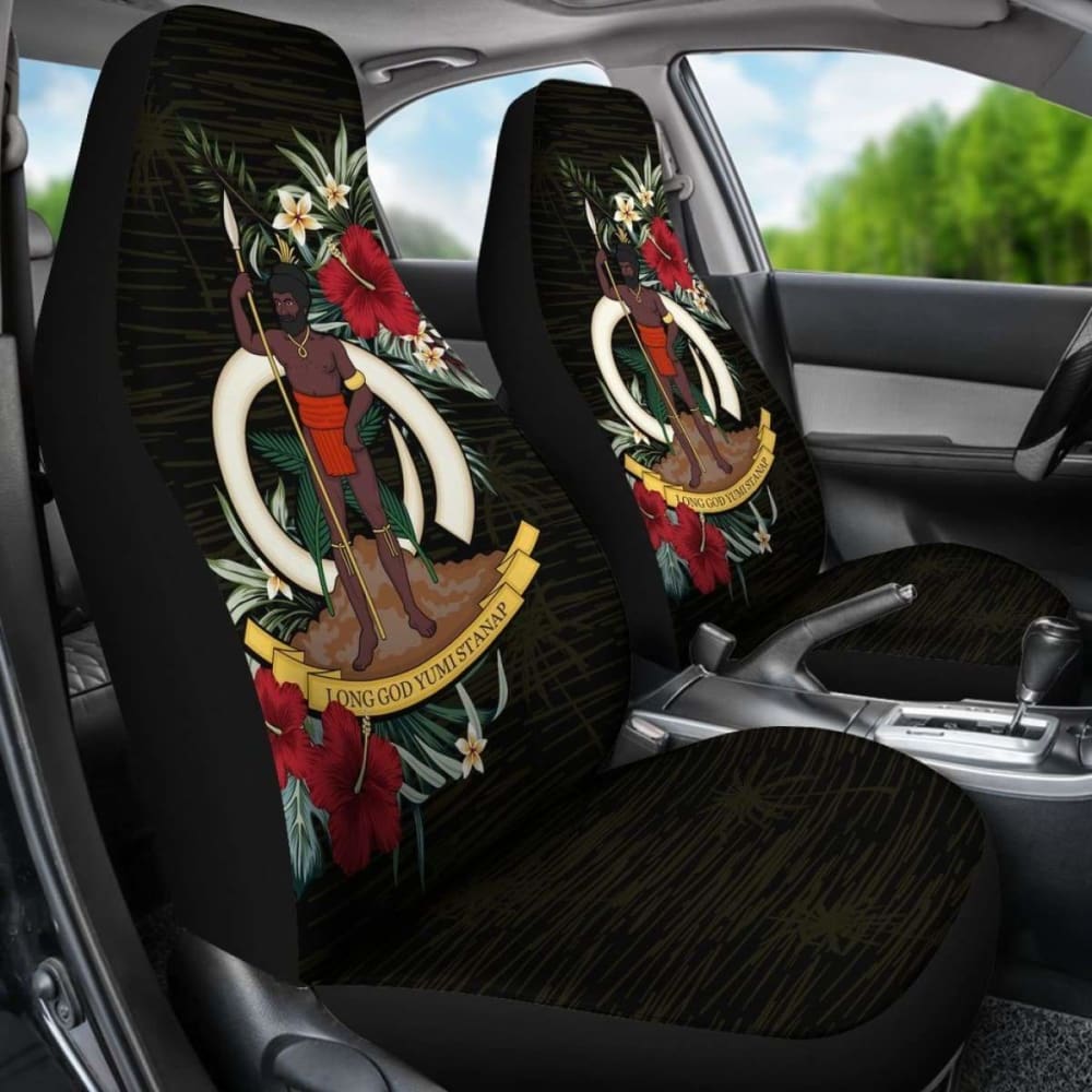 Vanuatu Car Seat Covers - Vanuatu Coat Of Arms Hibiscus - 232125 - YourCarButBetter