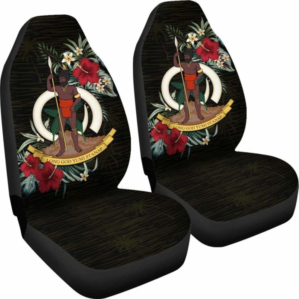 Vanuatu Car Seat Covers - Vanuatu Coat Of Arms Hibiscus - 232125 - YourCarButBetter