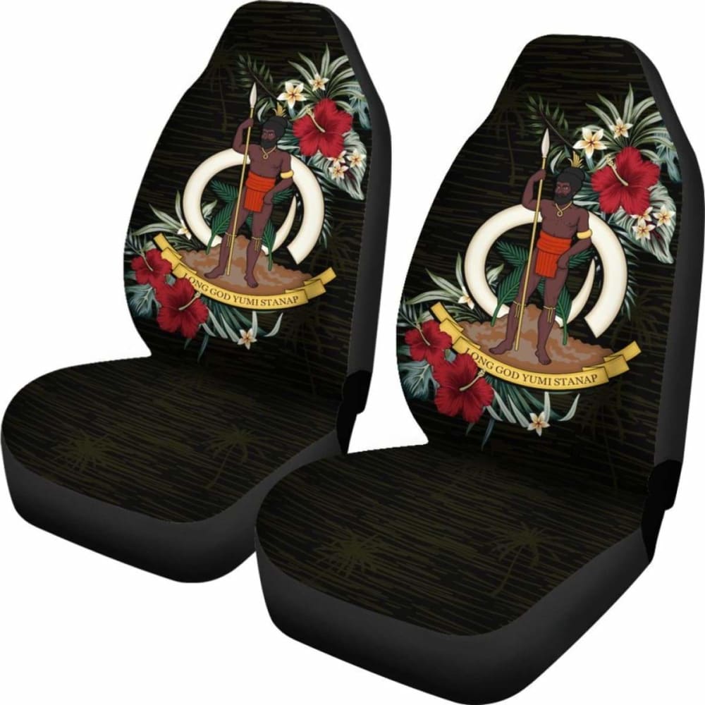 Vanuatu Car Seat Covers - Vanuatu Coat Of Arms Hibiscus - 232125 - YourCarButBetter