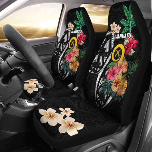 Vanuatu Car Seat Covers Coat Of Arms Polynesian With Hibiscus-2 232125 - YourCarButBetter