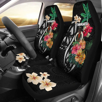 Vanuatu Car Seat Covers Coat Of Arms Polynesian With Hibiscus 232125 - YourCarButBetter