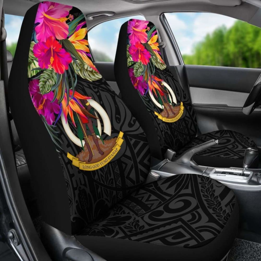Vanuatu Car Seat Covers - Hibiscus Polynesian Pattern - 232125 - YourCarButBetter