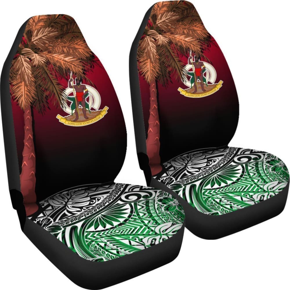 Vanuatu Car Seat Covers Polynesian Palm Tree Flag 174510 - YourCarButBetter