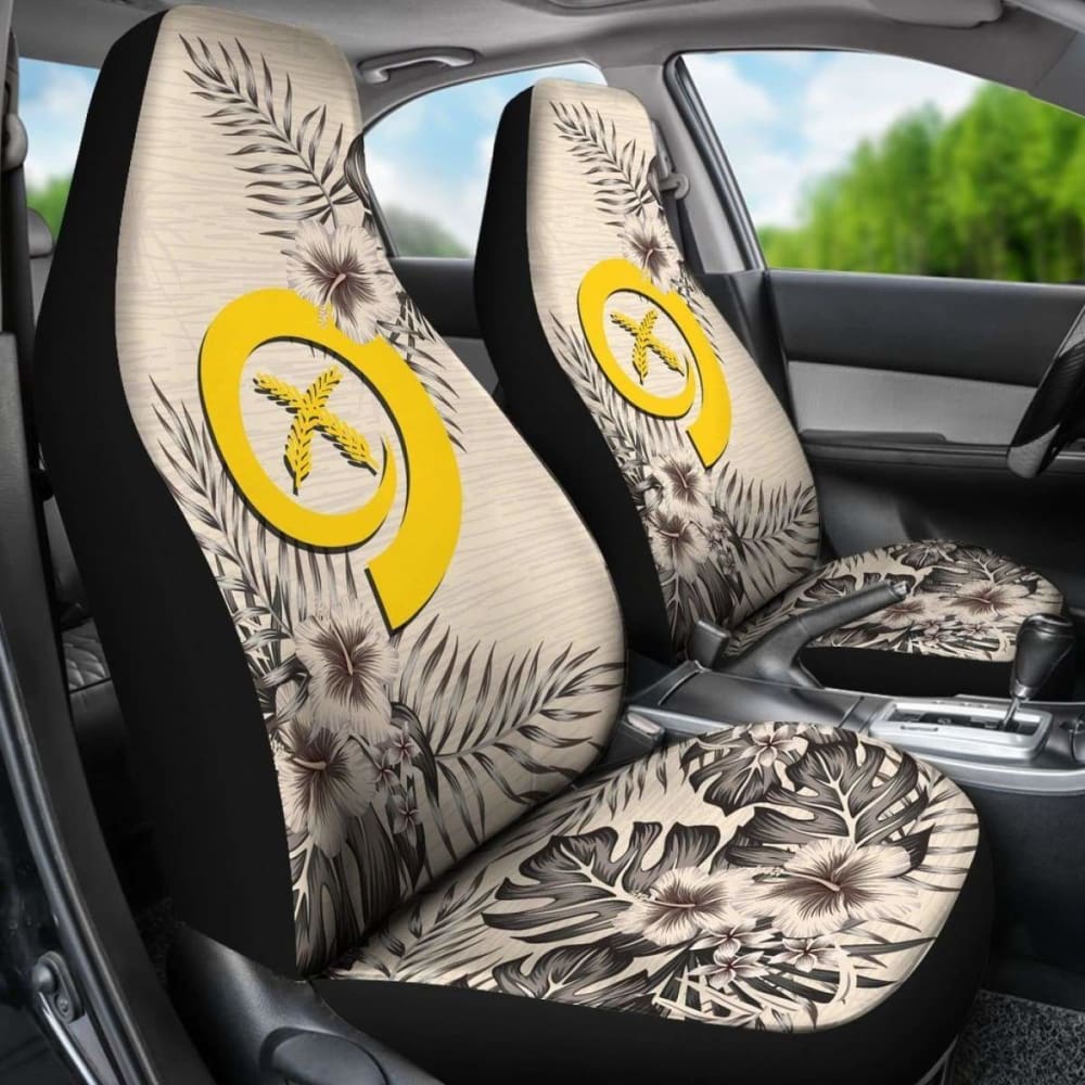 Vanuatu Car Seat Covers The Beige Hibiscus (Set Of Two) 7 232125 - YourCarButBetter
