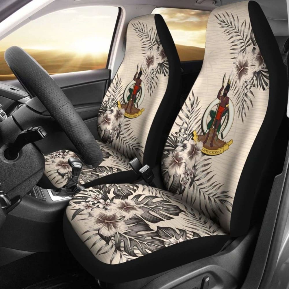Vanuatu Car Seat Covers The Beige Hibiscus (Set Of Two) 7 232125 - YourCarButBetter