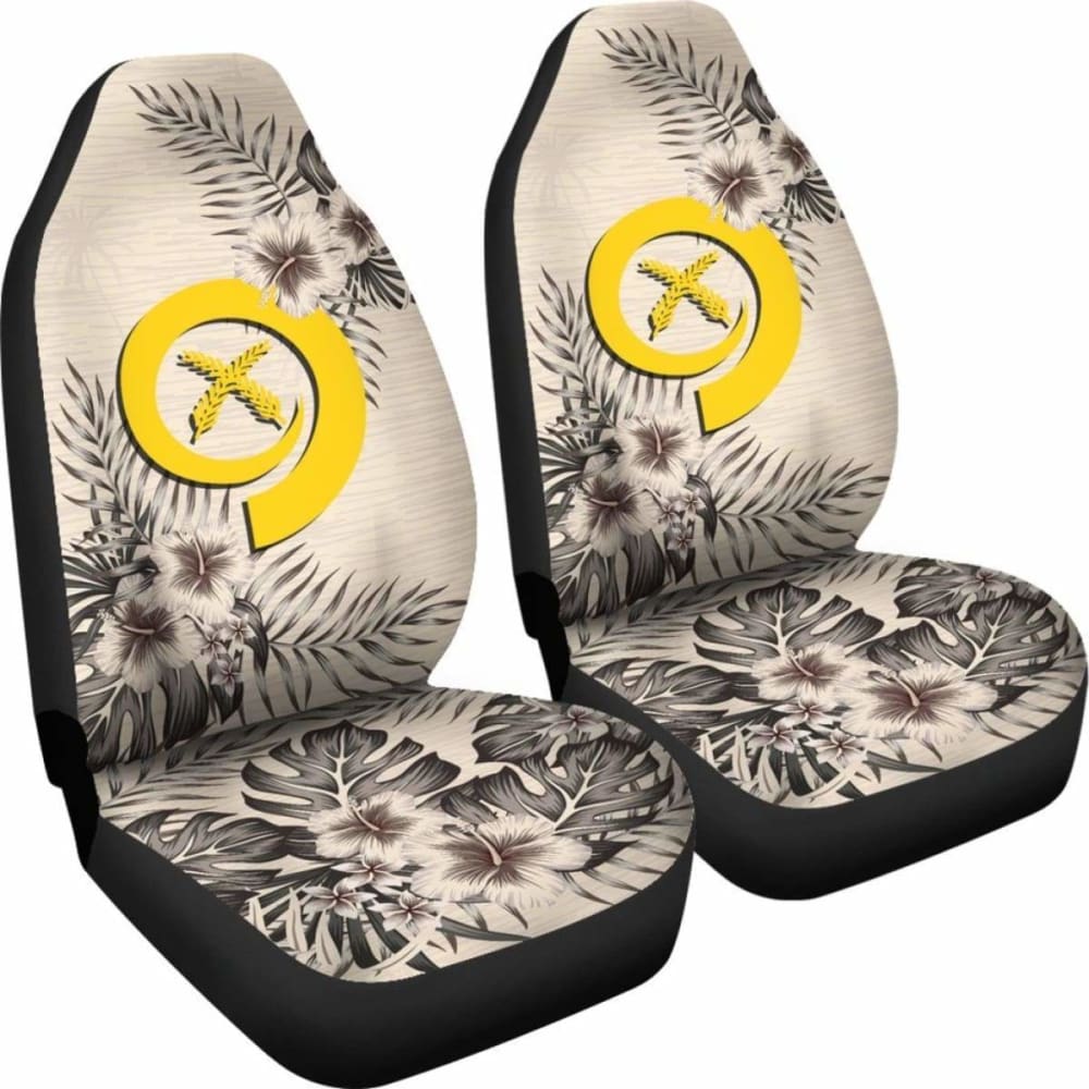 Vanuatu Car Seat Covers The Beige Hibiscus (Set Of Two) 7 232125 - YourCarButBetter