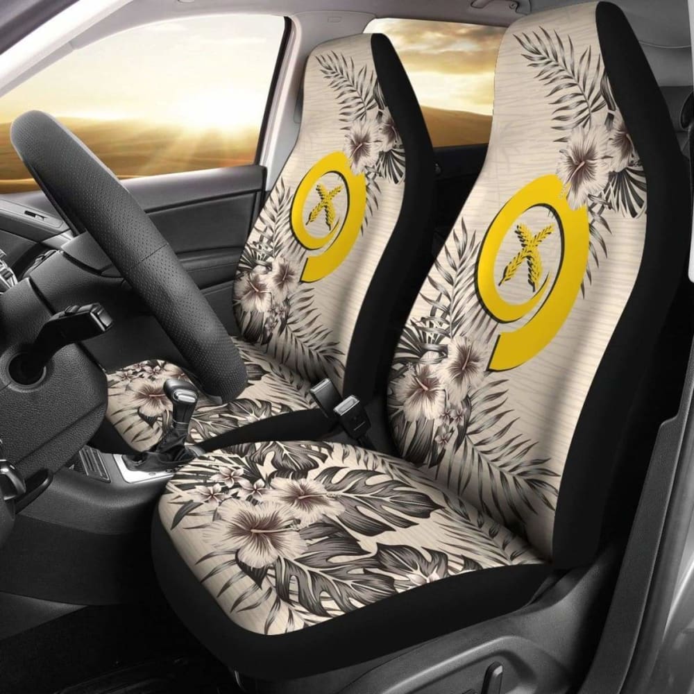 Vanuatu Car Seat Covers The Beige Hibiscus (Set Of Two) 7 232125 - YourCarButBetter