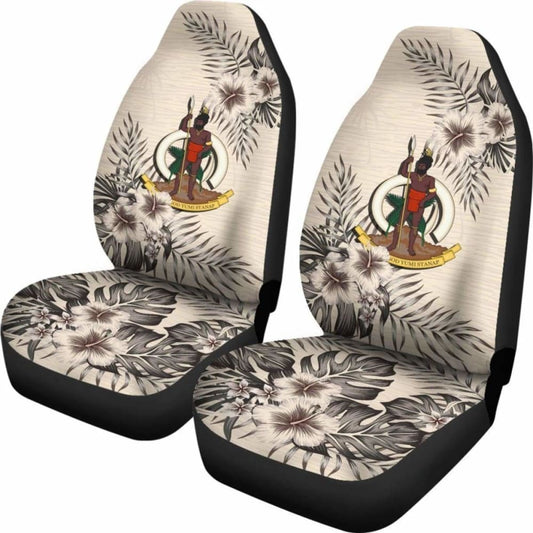 Vanuatu Car Seat Covers The Beige Hibiscus (Set Of Two) 7 232125 - YourCarButBetter