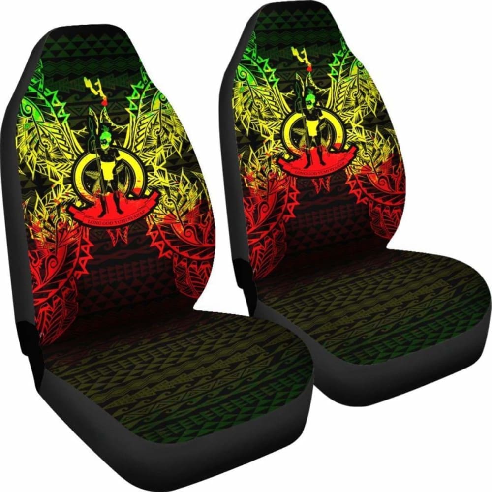 Vanuatu Polynesia Car Seat Cover Map Reggae 105905 - YourCarButBetter