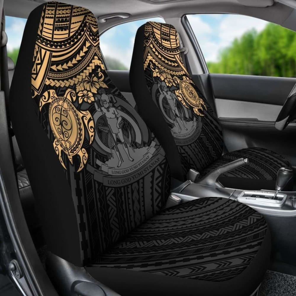 Vanuatu Polynesian Car Seat Covers - Gold Turtle - Amazing 091114 - YourCarButBetter
