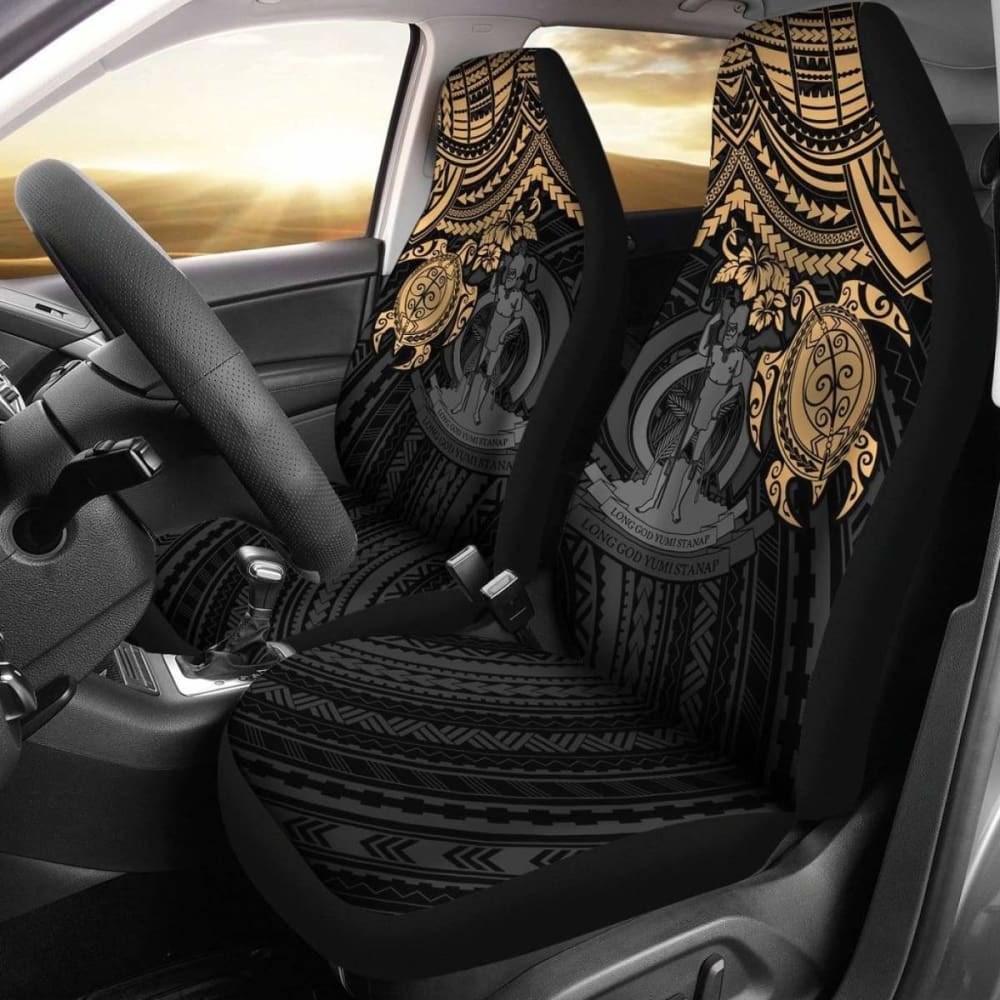 Vanuatu Polynesian Car Seat Covers - Gold Turtle - Amazing 091114 - YourCarButBetter