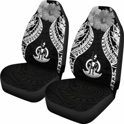 Vanuatu Polynesian Car Seat Covers Pride Seal And Hibiscus Black - 232125 - YourCarButBetter