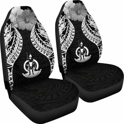 Vanuatu Polynesian Car Seat Covers Pride Seal And Hibiscus Black - 232125 - YourCarButBetter