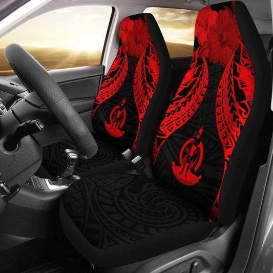 Vanuatu Polynesian Car Seat Covers Pride Seal And Hibiscus Red - 232125 - YourCarButBetter