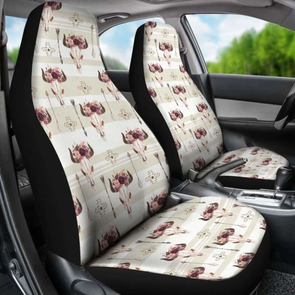 Viking Baphomet Skull Car Seat Covers 105905 - YourCarButBetter