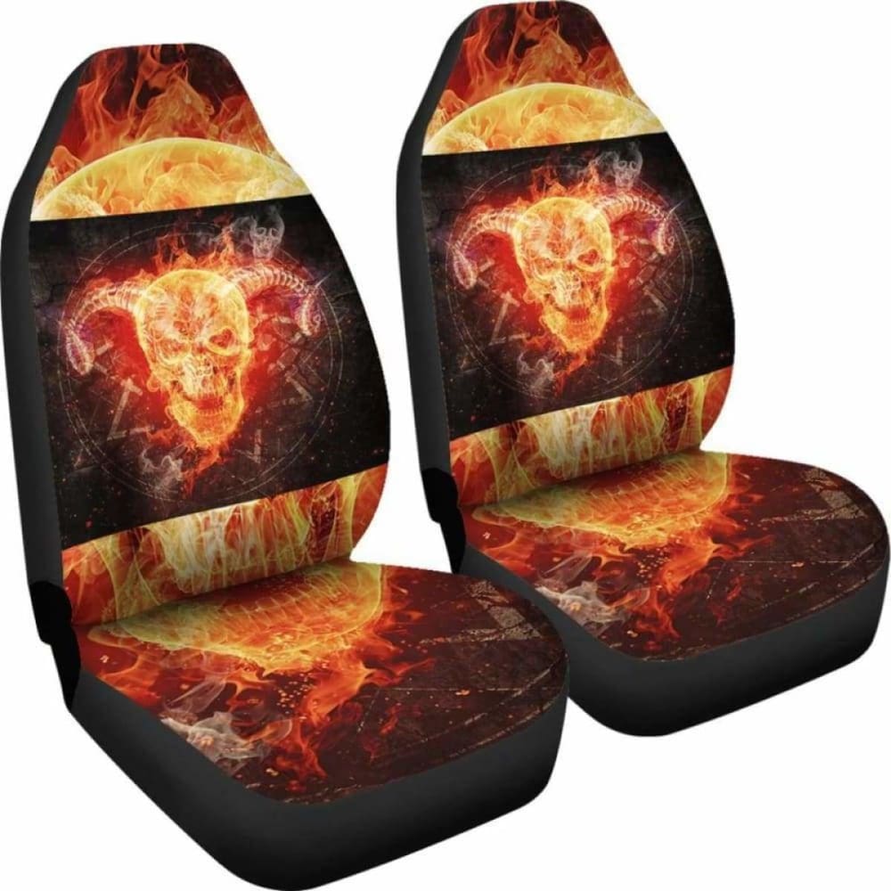 Viking Baphomet Skull Car Seat Covers 105905 - YourCarButBetter