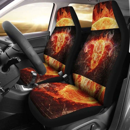 Viking Baphomet Skull Car Seat Covers 105905 - YourCarButBetter