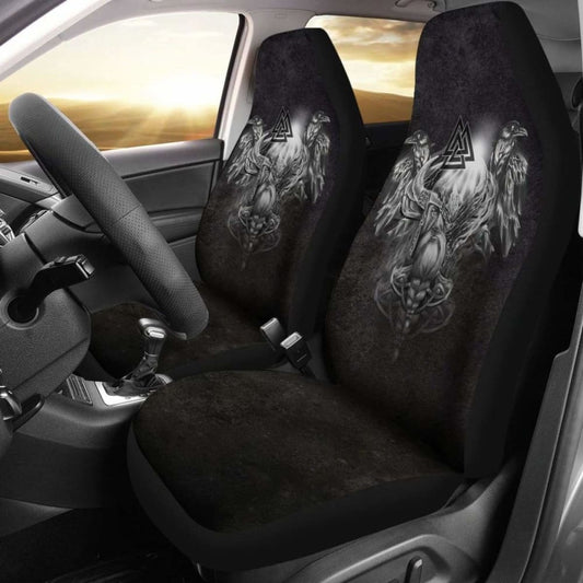Viking Car Seat Cover - Odin And Raven - 144909