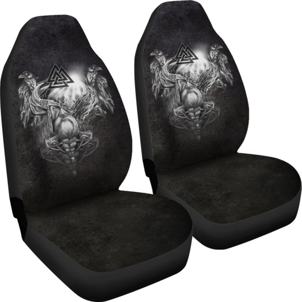 Viking Car Seat Cover - Odin And Raven - 144909