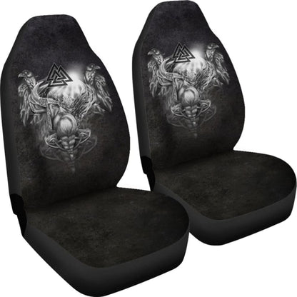 Viking Car Seat Cover - Odin And Raven - 144909