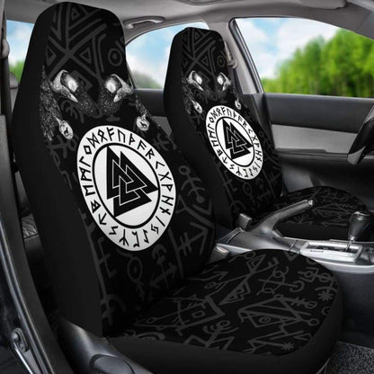 Viking Car Seat Covers Fenrir Skoll And Hati Valknut Raven Amazing Gifts 094513
