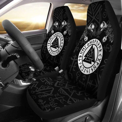 Viking Car Seat Covers Fenrir Skoll And Hati Valknut Raven Amazing Gifts 094513
