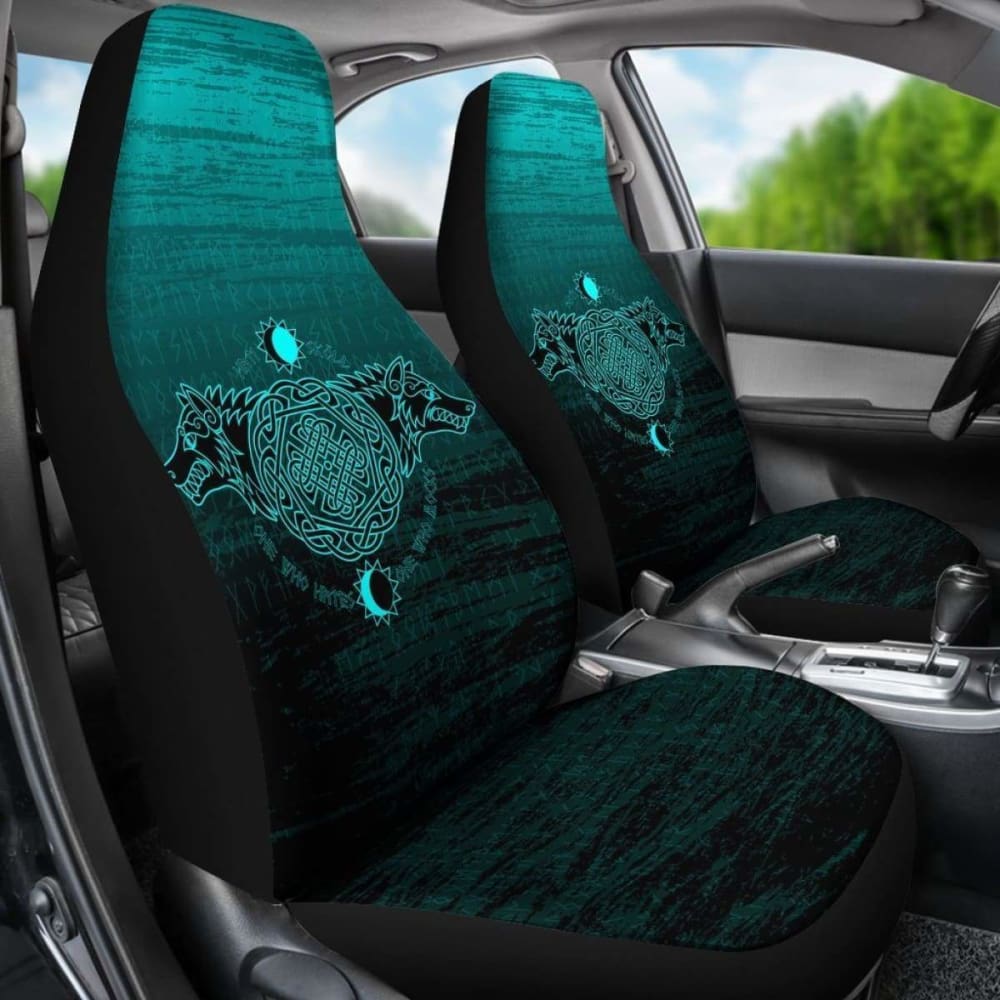 Viking Car Seat Covers Hati And Skoll Cyan 105905 - YourCarButBetter