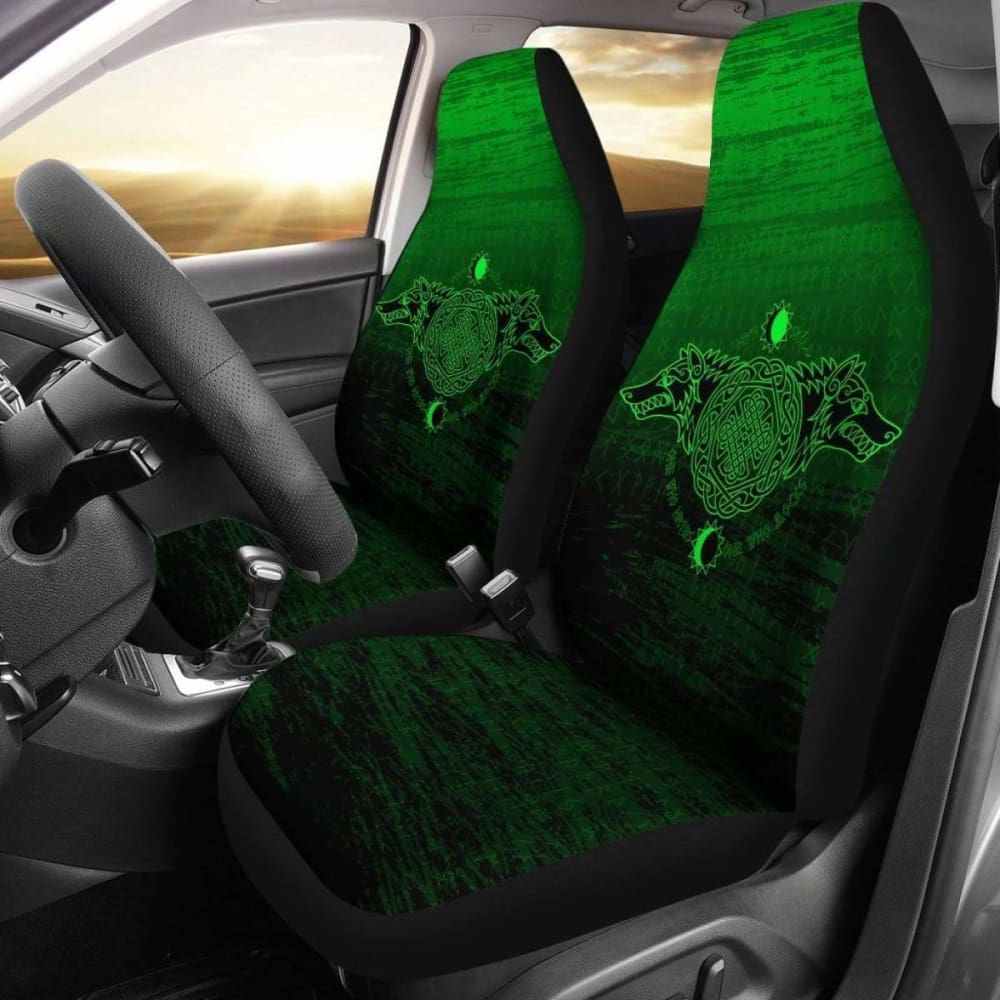 Viking Car Seat Covers Hati And Skoll Green 105905 - YourCarButBetter